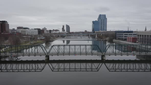 Aerial footage of Grand Rapids