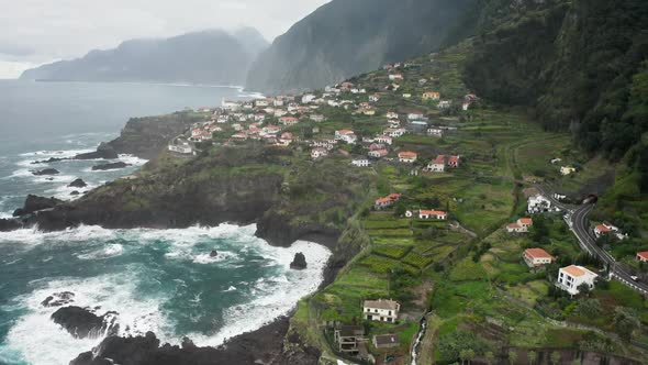 Aerial View of Indigenous Laurissilva Forest Occupying the Island