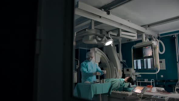 A Window to the Operating Room with Hightech Equipment