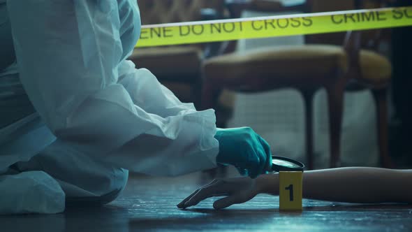 Closeup of a Crime Scene in a Deceased Person's Home.