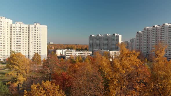 A Golden Autumn in Moscow in Russia