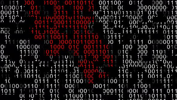 Hacker attack concept. Binary code.