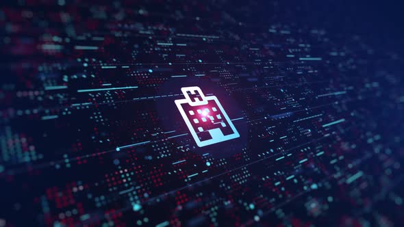 Hostpital Building Icon Digital Background alt