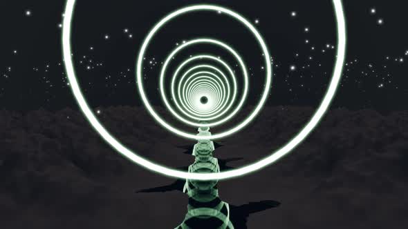 Flight in abstract sci-fi tunnel seamless loop. Futuristic motion graphics, high tech background alt