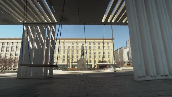 Deserted Mayakovsky Square Due to Quarantine Covid 19