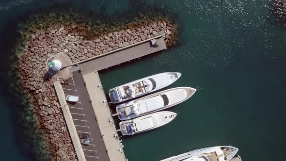 Bird's Eye View of a Yacht and Boat Marina