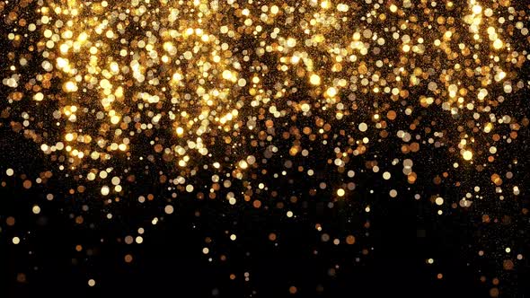 Beautiful festive background of golden confetti. Can be used to create a background for New Years or