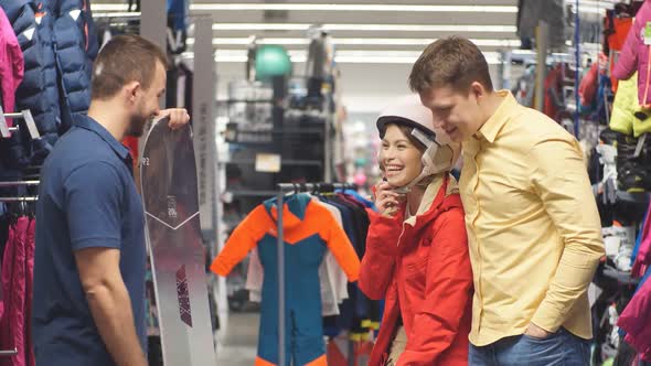 Sports Family in Sportive Wear Shop Make Purchase