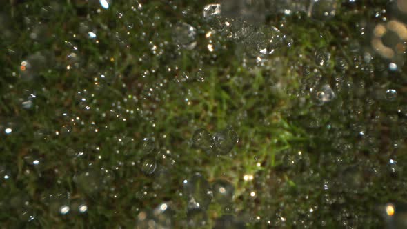 Flying Through The Rain Drops On Green Lawn Grass Shot On Phantom And Laowa 4K