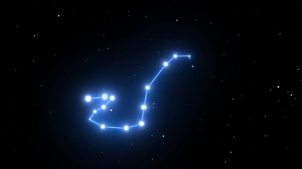 Scorpio Constellation On A Beautiful Starry Night Background