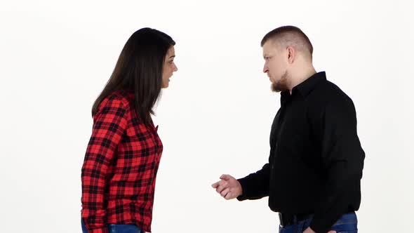 Couple Find Out the Relationship, Yell and Waving Their Hands