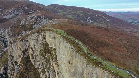 Aerial of Slieve League Cliffs Are Among the Highest Sea Cliffs in Europe Rising 1972 Feet or 601