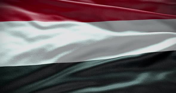 Yemen waving flag loop 4K