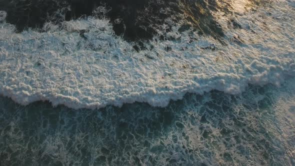 Water Surface Big Waves Aerial View