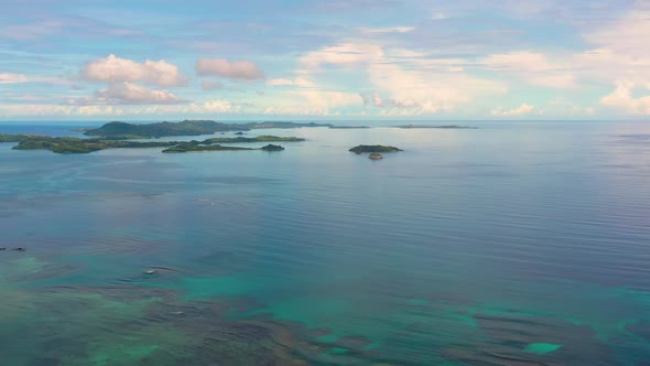 Seascape with Islands in the Early Morning View From Above