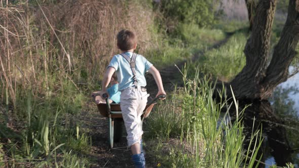 Carefree Childhood, Caring Boy Has Fun Enjoying His Time Together Having Fun Playing with His