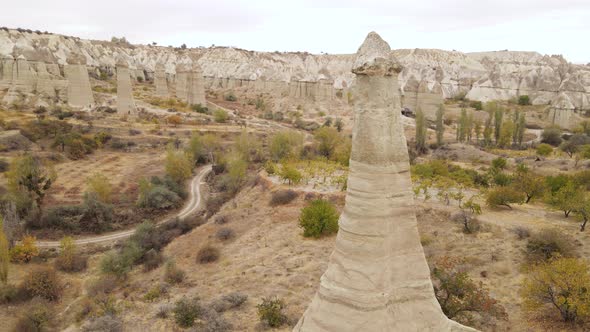 Cappadocia Landscape Aerial View. Turkey. Goreme National Park