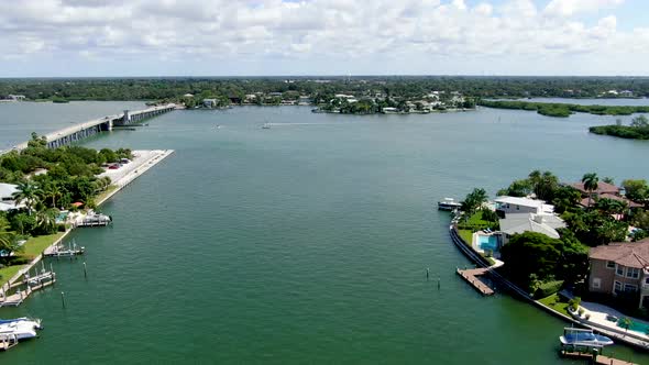 Aerial View of Bay Island Neighborhood and Luxury Villas