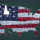 Idaho State Blinking on Waving Flag of the United States of America in Shape of USA Map - VideoHive Item for Sale