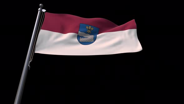 Flag Of Daugavpils City Latvia  With Alpha Channel 4K