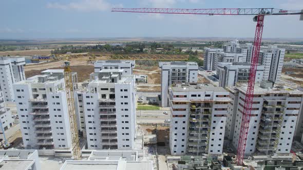 Neighbourhoods Cranes At Netivot, Israel