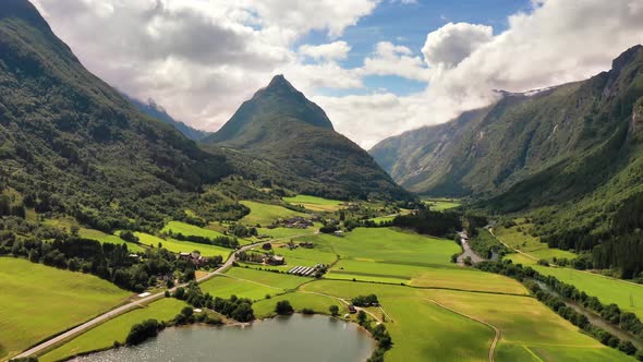 Aerial Footage Beautiful Nature Norway