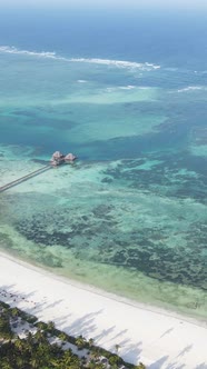 Vertical Video of the Ocean Near the Coast of Zanzibar Tanzania