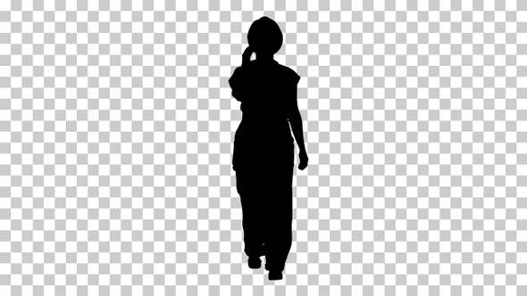 Silhouette woman construction worker, Alpha Channel alt