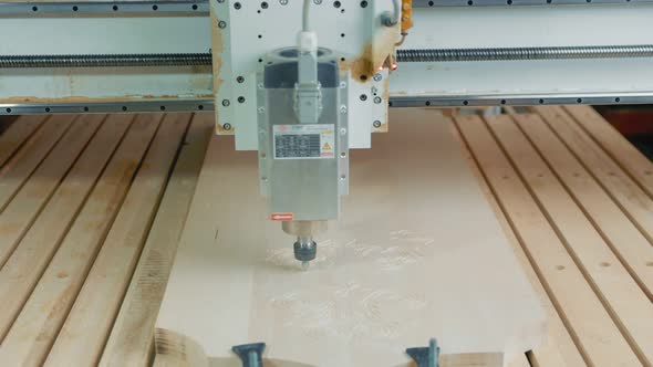Work of a CNC Woodworking Machine