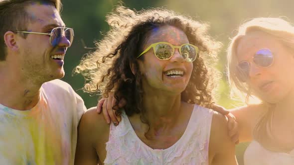 Emotional Festival Entertainment of Happy Excited Teenagers, Extra-Slow Motion