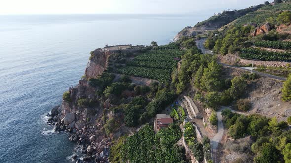 Shore of the Mediterranean Sea : Turkey Mountain Coastline