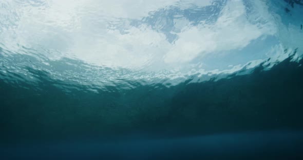 Surfing silhouette in the barrel