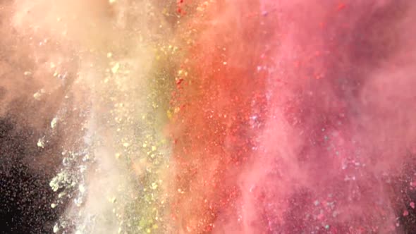 Colorful Powder Explosion in Slow Motion