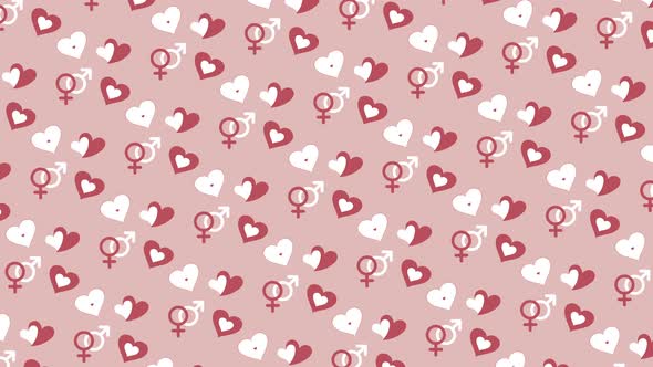Hearts pattern loop background, Valentine's Day
