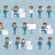 Black Corporate Man Character Pack - 23 Actions - VideoHive Item for Sale