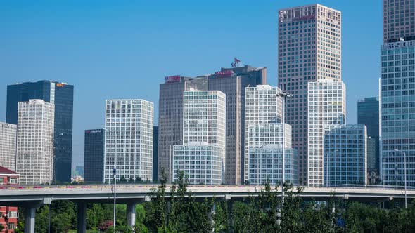 Time lapse of Jianwai SOHO,the beijing CBD skyline ,China