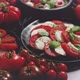 Salads with Traditional Italian Burrata and Mozzarella Cheese with Arugula and Tomatoes - VideoHive Item for Sale