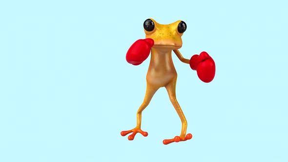 Fun 3D cartoon frog with the alpha channel included