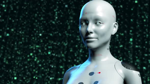artificial intelligence portrait of a female robot