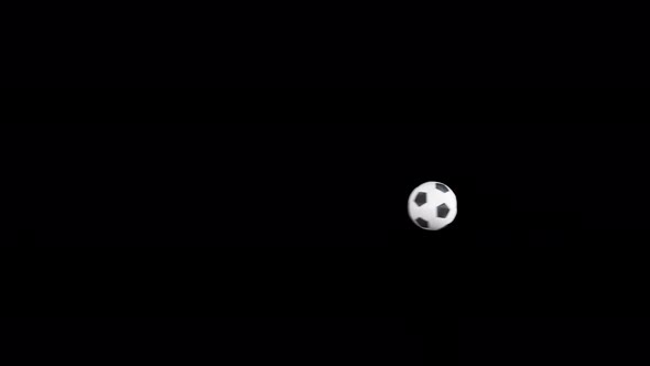 Soccer Ball Fly Towards Camera on Transparent Background alt
