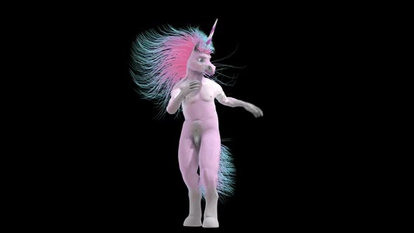 Unicorn salsa gogo dancer with alpha