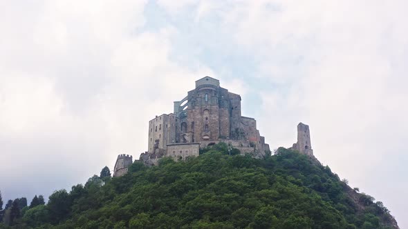 View of a Church at the Top of Mountain