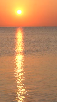 Beautiful Seascape Sun Over the Sea Near the Shore