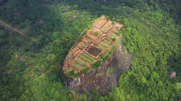 Aerial view of Sigiriya Lion's Rock, Sri Lanka.