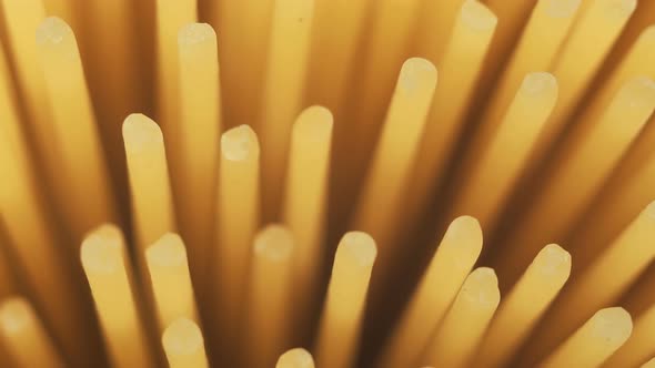 Macro Video Uncooked Italian Pasta Spaghetti