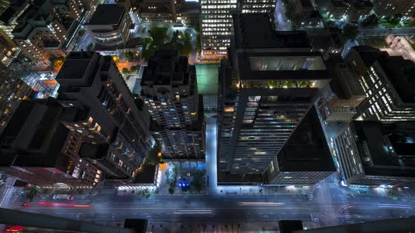 Downtown Toronto Night Rooftop View