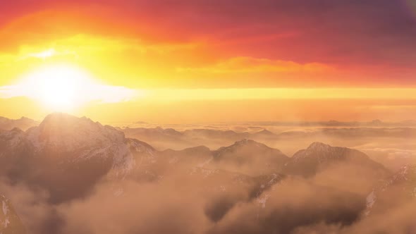 Aerial Panoramic View of Remote Canadian Mountain Landscape