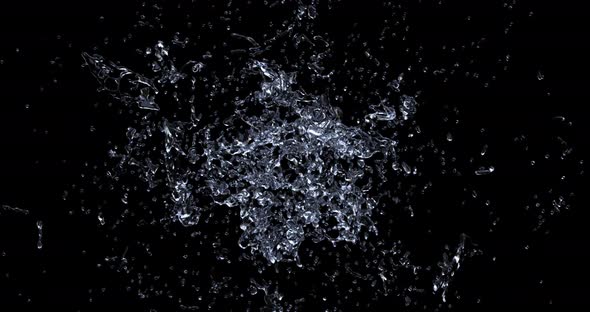 Water splash explode from center around itself alt