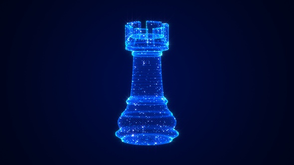 Chess Piece Rook  3D Hologram