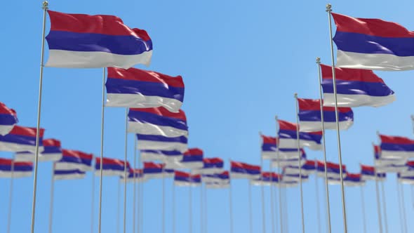 Republic of Srpska Row Of National flags Walk Throw Animation alt